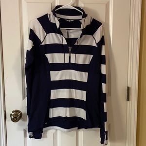 Size 12 blue/white lululemon long sleeve.